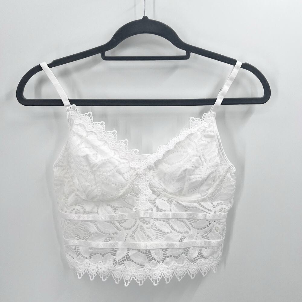 Y2K Fairy White Floral Lace Corset Bustier EDC Womens Size Large - Picture 2 of 7